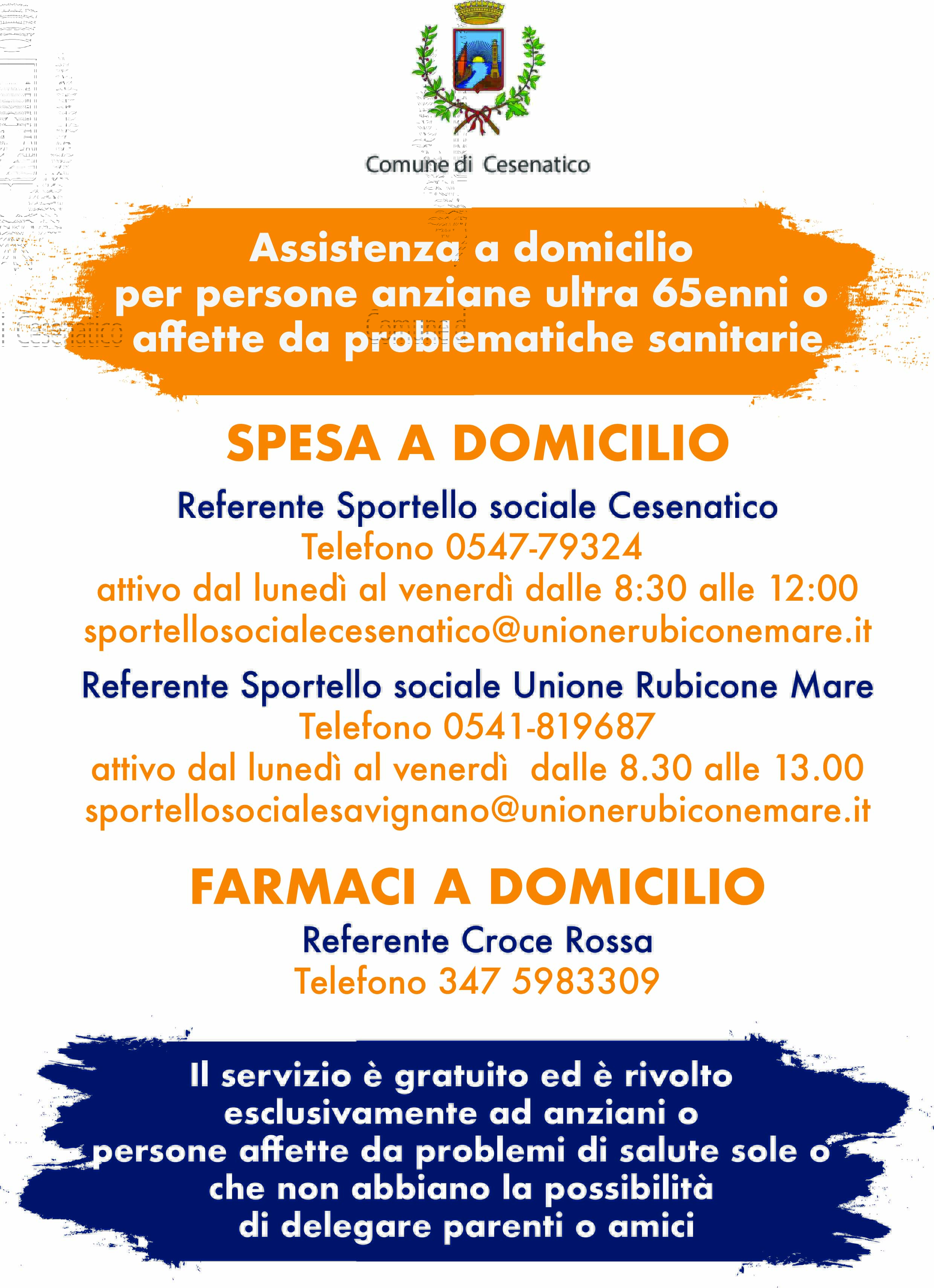 Farmaci e spesa a domicilio per anziani e soggetti più vulnerabili 